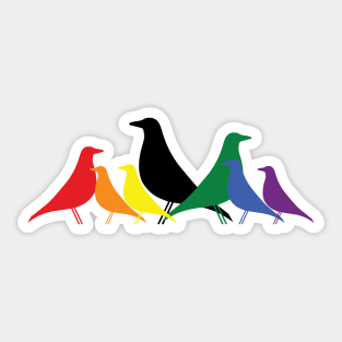 Le Corbusier inspired Eames bird Love is Love gathering Sticker